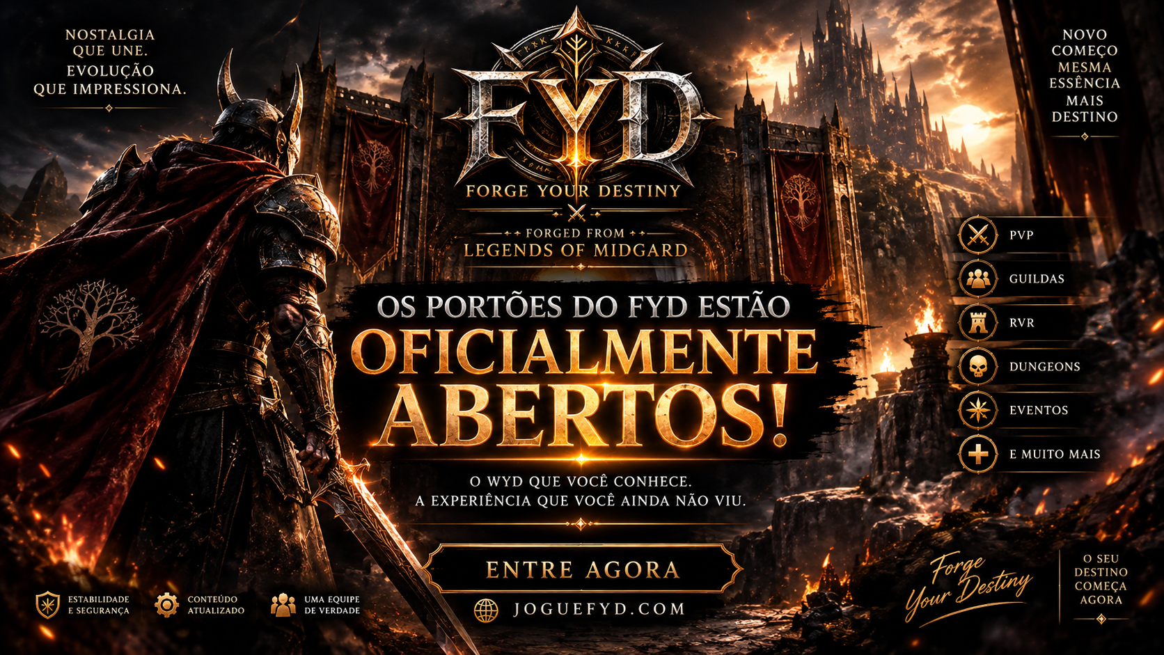 🔥⚔️ OS PORTÕES DO FYD ESTÃO OFICIALMENTE ABERTOS!